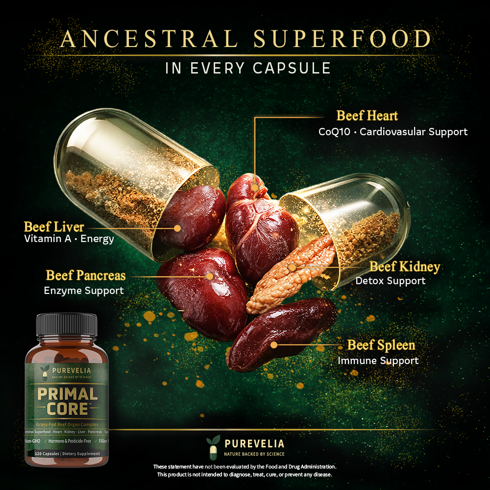 Femme Vitality™ by Purevelia — female-optimized grass-fed beef organ supplement bottle